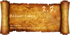 Kelner Fanni névjegykártya
